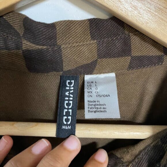 DIVIDED H&M Brown Checkerboard Women's High Waisted Jeans Size 10 - Picture 5 of 16